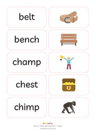 Picture / word matching cards<br/>[CVCC]<br/>(16&nbsp;pairs)